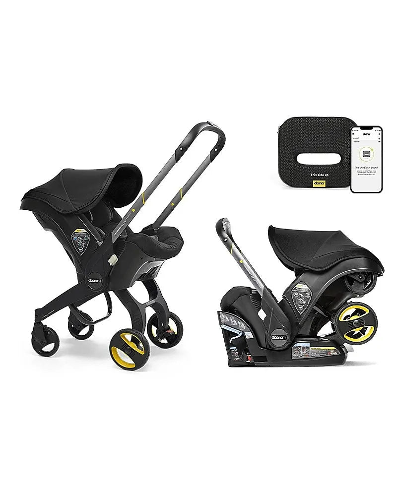 Doona Baby Car Seat & Stroller SensAlert Bundle - Nitro Black  REBEL