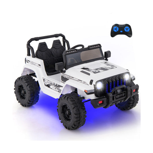 12V Kids Ride-on Jeep Car With G Remote Control-White – REBEL