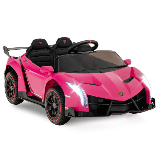 COSTWAY 12V Licensed Lamborghini 4WD Kids Ride-on Sports Car With
