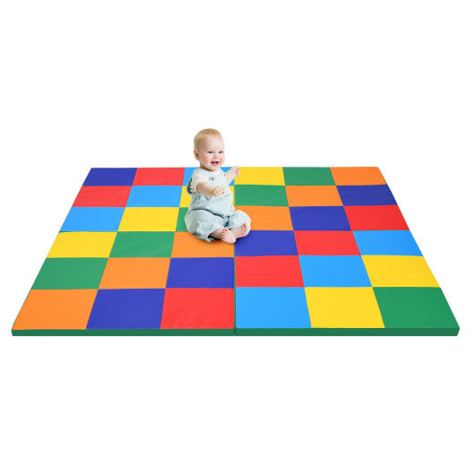 evenflo play mat COSTWAY 58 Inch Baby Folding Activity Floor Mat Toddler Foam Play Mat