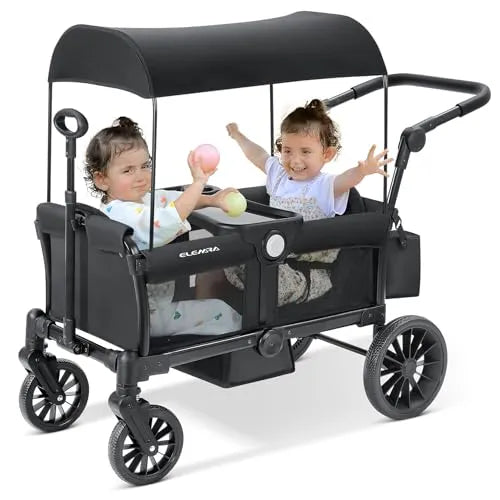Elemara Wagon Stroller for 2 Kids, Black – REBEL