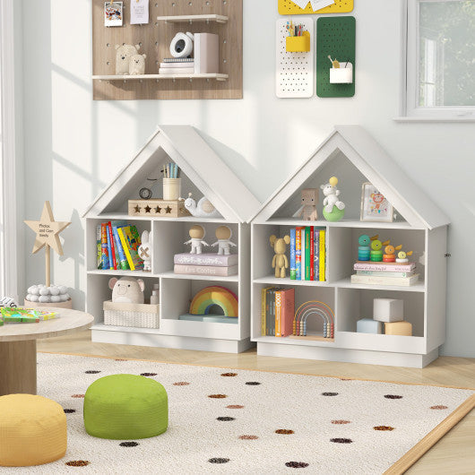 cybex toy storage COSTWAY 3-Tier House-Shaped Toy Storage Organizer With Open Shelves-White – REBEL