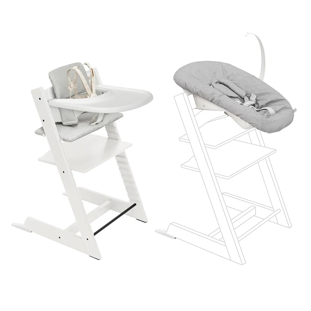 stokke cushion high chair Stokke Tripp Trapp High Chair - Nordic Grey Cushion, Newborn Set & Tray