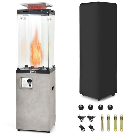 7-ft 41 000 btu steel umbrella propane patio heater COSTWAY 41 000 BTU Propane Patio Heater With Metal Hood-Gray – REBEL