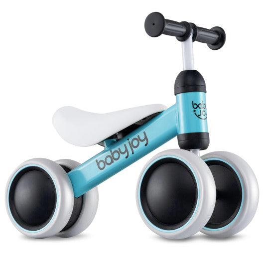 balance bike with pedal COSTWAY Baby Balance Bike for 2 Years Old Boys Girls No Pedal 4 Wheels-Blue – REBEL