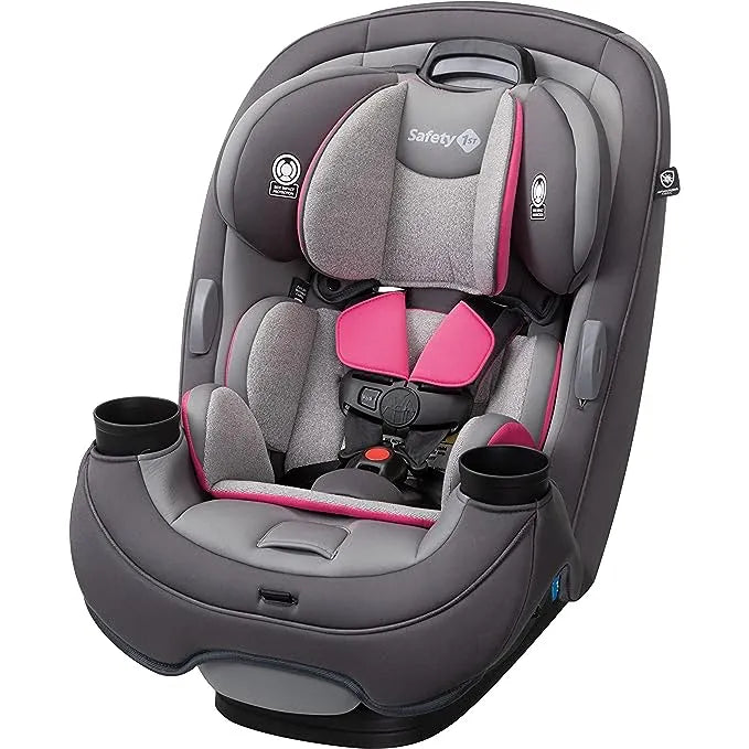 pink and gray car seat and stroller Safety 1st 3-in-1 Convertible Car Seat