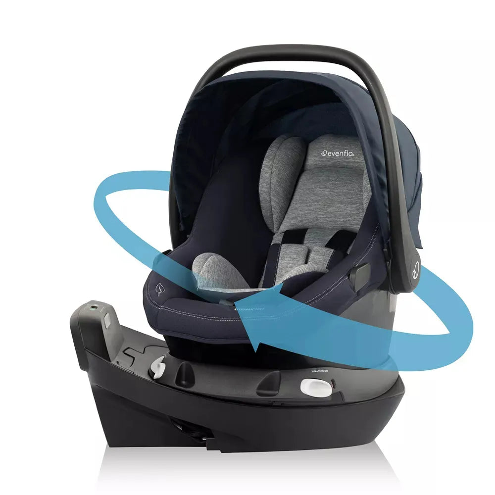 evenflo evolve platinum Evenflo Revolve180 LiteMax Rotating Infant Car Seat with Green & Gentle