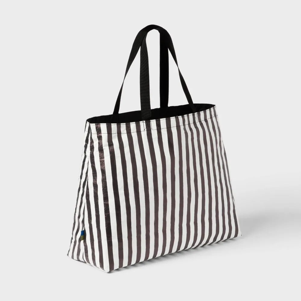 Open Story Water Resistant Reversible Tote Bag - Black/White