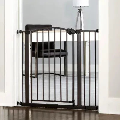 evenflo multi use decor tall walk thru gate black metal Regalo Extra Tall Arched Décor Walk Thru Baby Gate