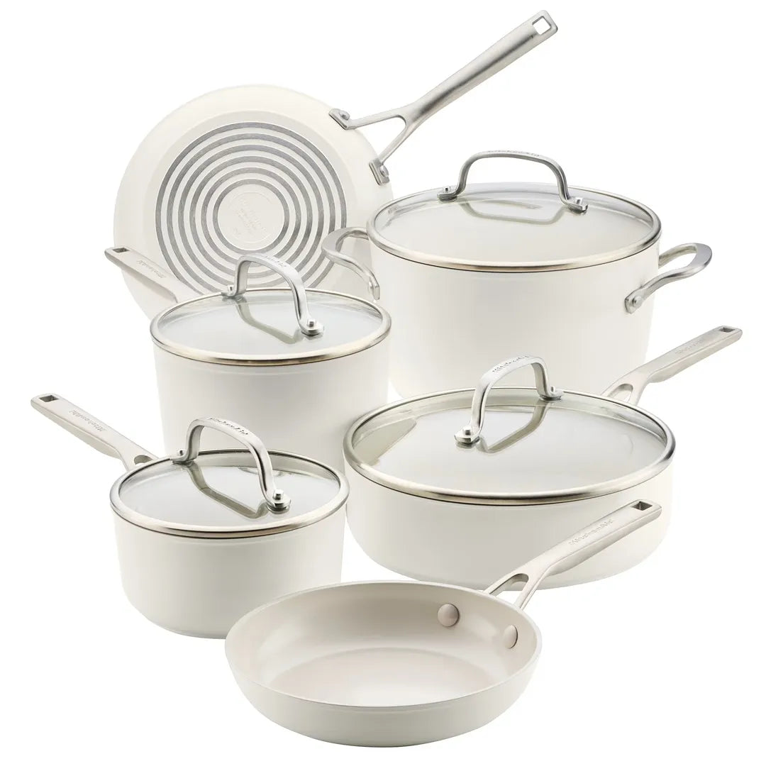 KitchenAid Hard-Anodized 10 Pcs Ceramic Induction Cookware Set