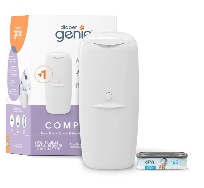 diaper pail with foot pedal Diaper Genie Compact Diaper Pail with Starter Refill for Newborns – REBEL