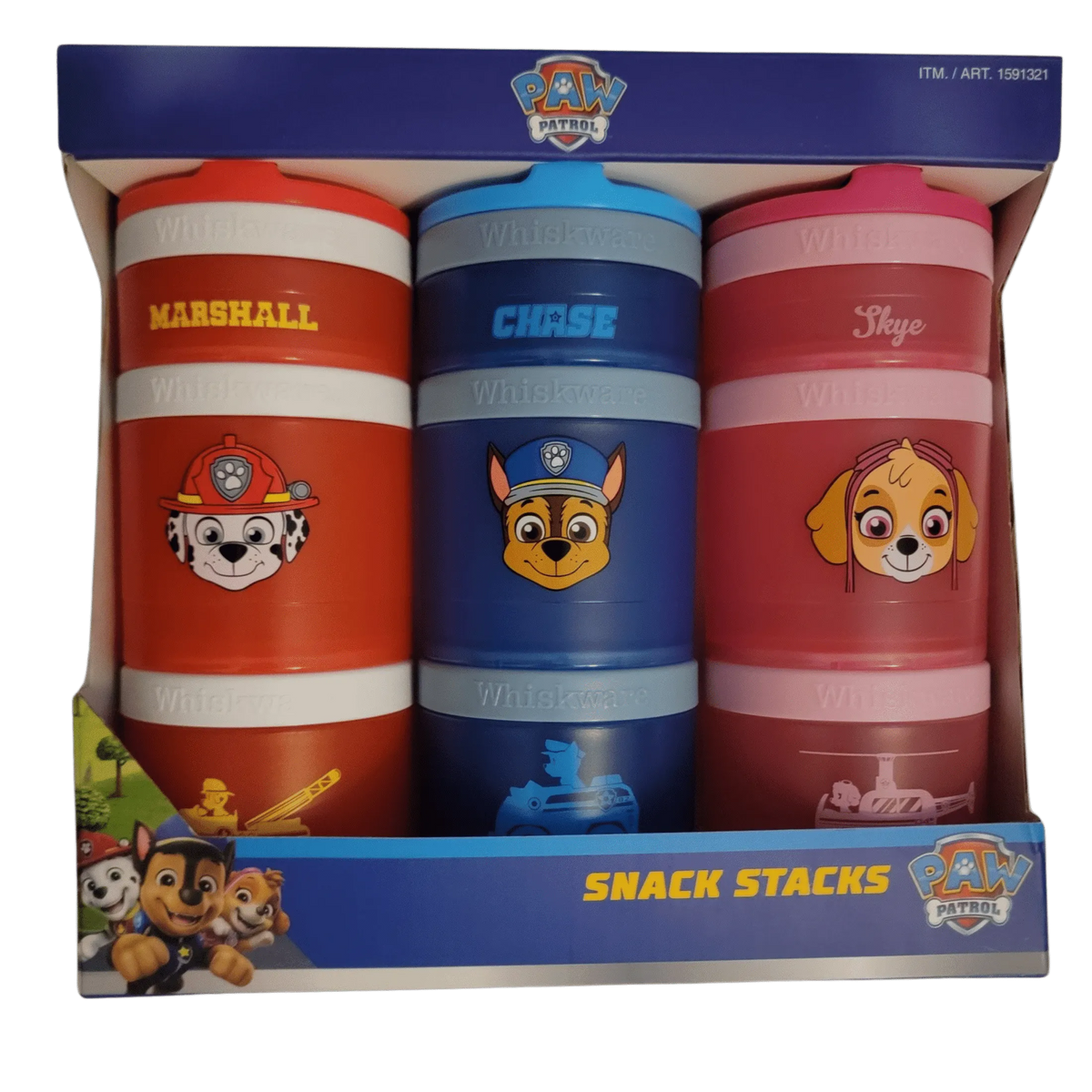 Whiskware Paw Patrol Portable Stackable Snack Containers - 3 Pack - REBEL