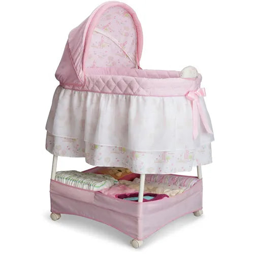 delta children connect bassinet Disney Baby Disney Princess Gliding Bassinet by Delta Children Pink  Princess – REBEL