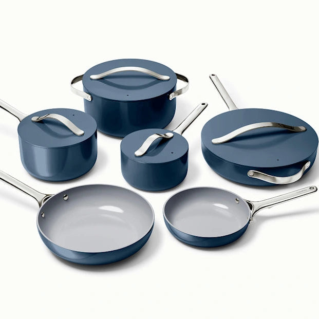 Caraway 16-Piece Cookware & Minis Set + 2 Glass Lids - Navy – REBEL