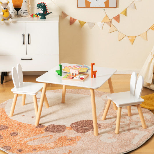 COSTWAY 3 Pieces Kids Table and Chairs Set for Arts Crafts Snack Time ...