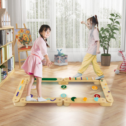 3-in-1 houten balanceerbalk voor kinderen en peuters met tredestenen 3-in-1 houten balanceerbalk voor kinderen en peuters met tredestenen