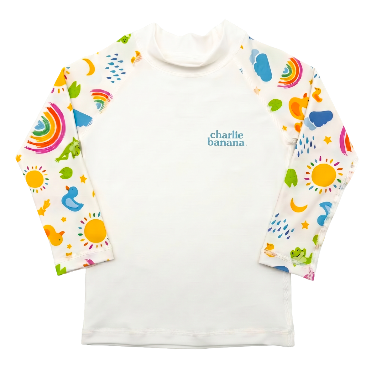 CHARLIE BANANA Rash Guard UPF50+ White + Hello Sunshine