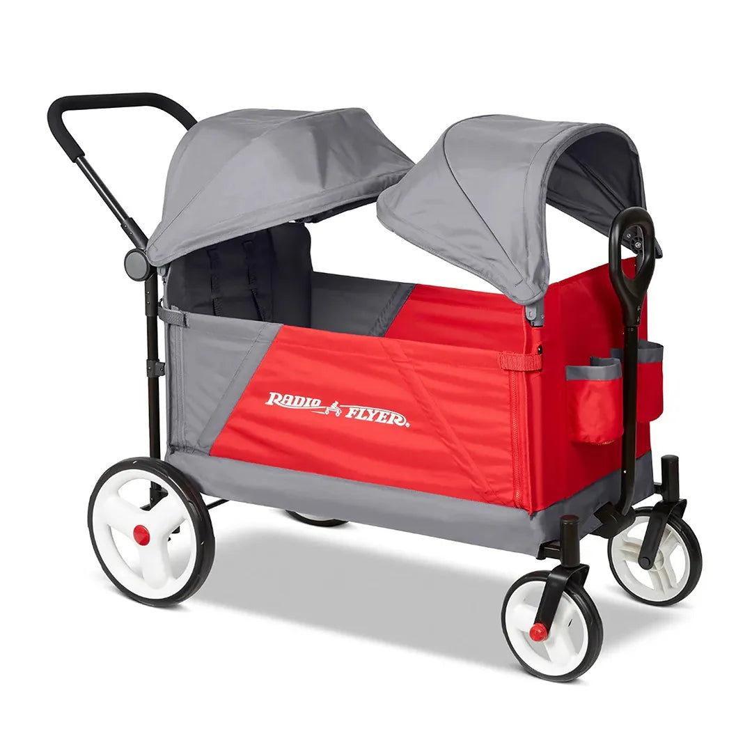 Radio Flyer Discovery Stroll 'N Wagon With Dual Canopies – REBEL Radio Flyer Discovery Stroll 'N Wagon With Dual Canopies – REBEL