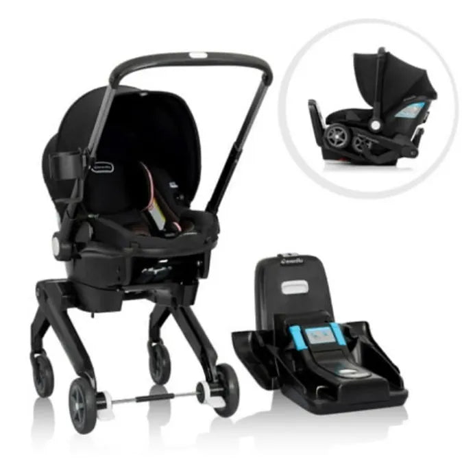 pink and black car seat stroller combo Evenflo Shyft DualRide with Carryall Storage Infant Car Seat and Stroller  Combo (Ayer Pink) – REBEL