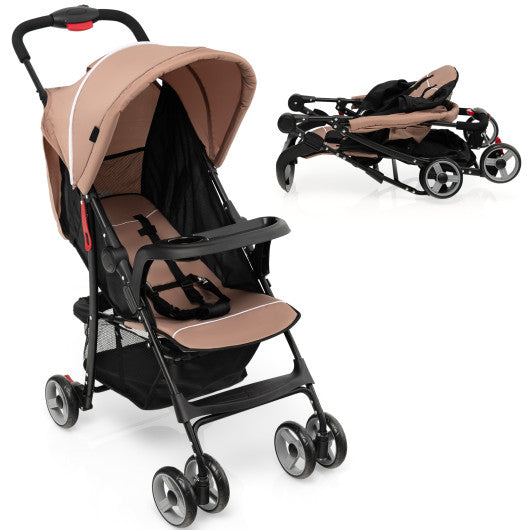 COSTWAY Toddler Travel Stroller for Airplane With Canopy and Adjustable  Backrest-Coffee – REBEL