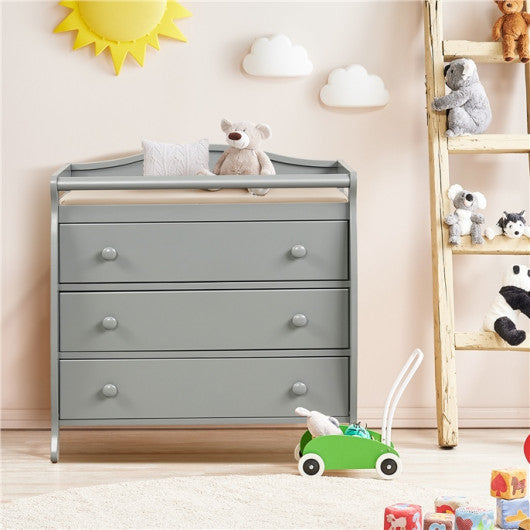 COSTWAY Baby Changing Table Infant Diaper With 3 Drawers and Safety  Belt-Gray – REBEL