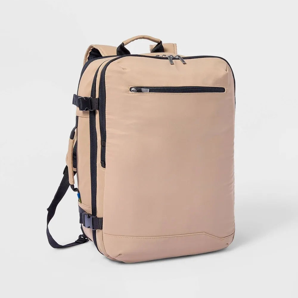 Open Story 40L Travel Backpack With Expansion - Beige REBEL Open Story 40L Travel Backpack With Expansion - Beige REBEL