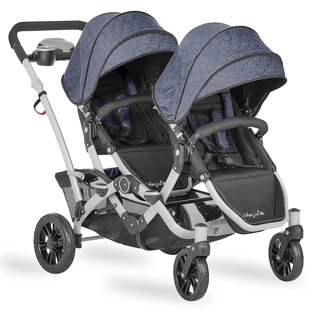 Dream On Me Track Tandem Double Umbrella Stroller In Slate