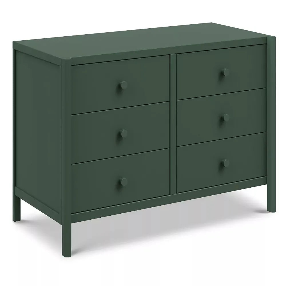 davinci charlie 6-drawer double dresser forest green DaVinci Charlie 6-Drawer Double Dresser