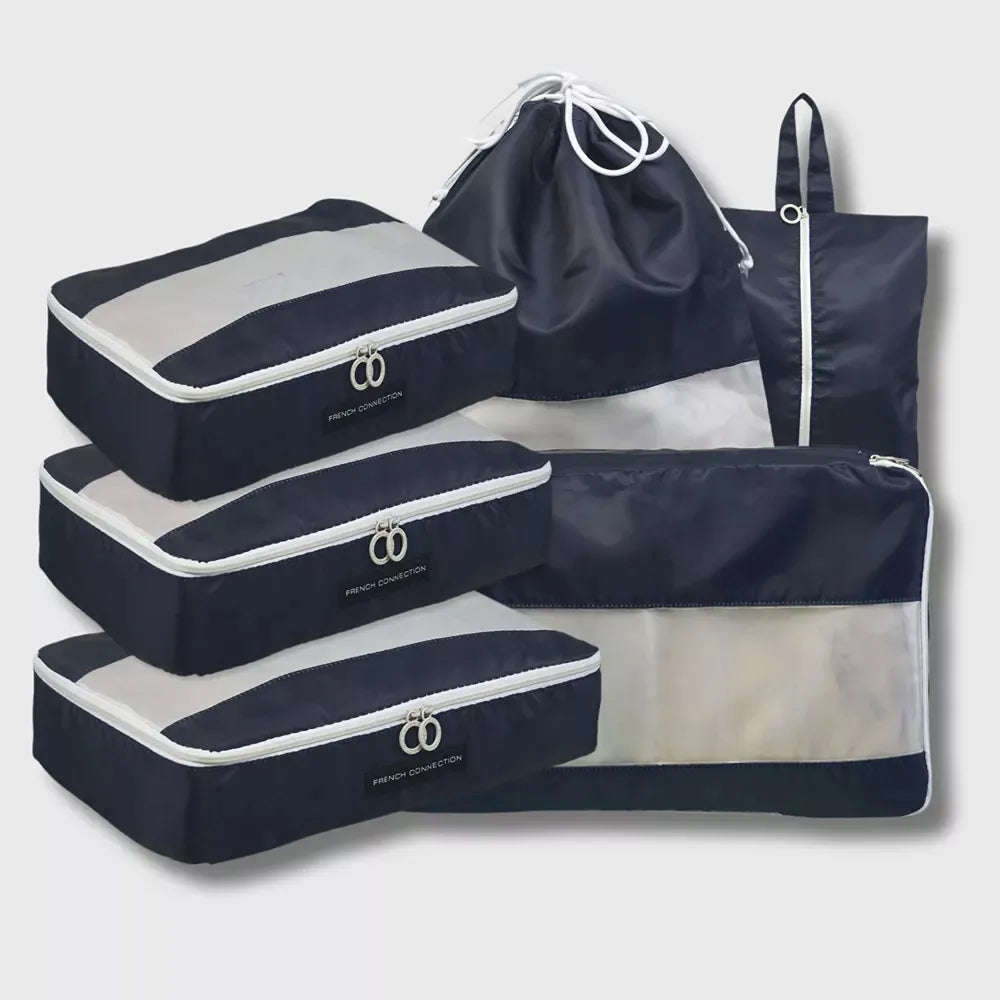 French Connection Packing Cube Set - Travel Storage Set for