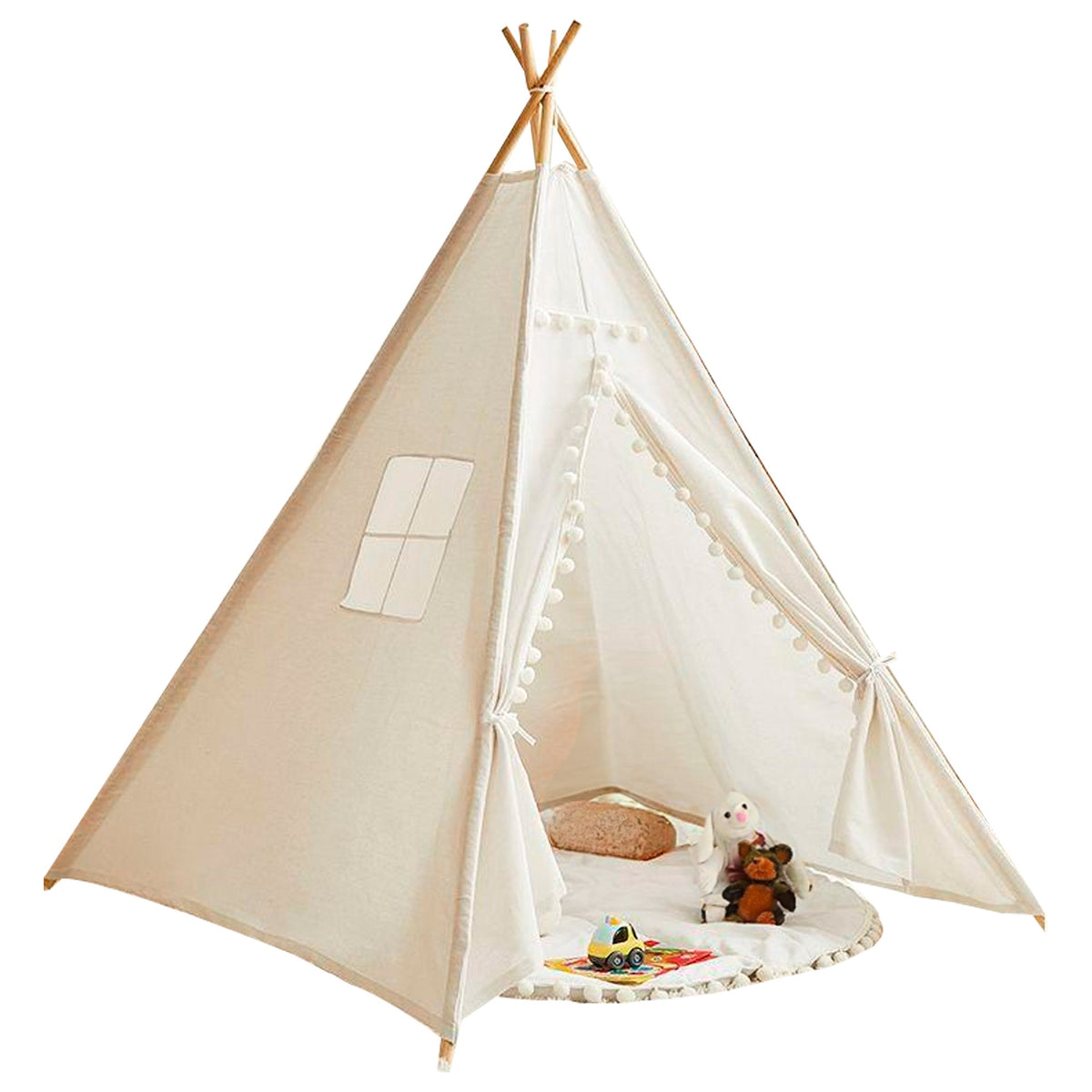 Buy Tiny Land Teepee Tent For Kids, 100% Cotton Play Tent With Padded