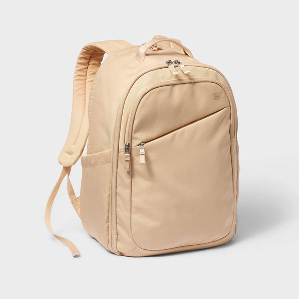 beige travel backpack handbag and purse 2pcs Everyday To Travel Backpack