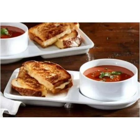 Unbranded/Generic Soup Bowl and Sandwich Plate Set - White – REBEL