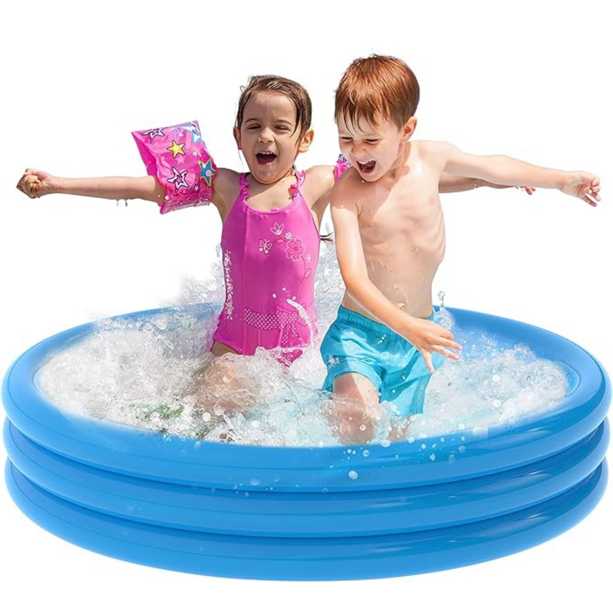 4E's Novelty 5 Ft Wide Floating Children's Pool, 1 Durable Blow Up ...