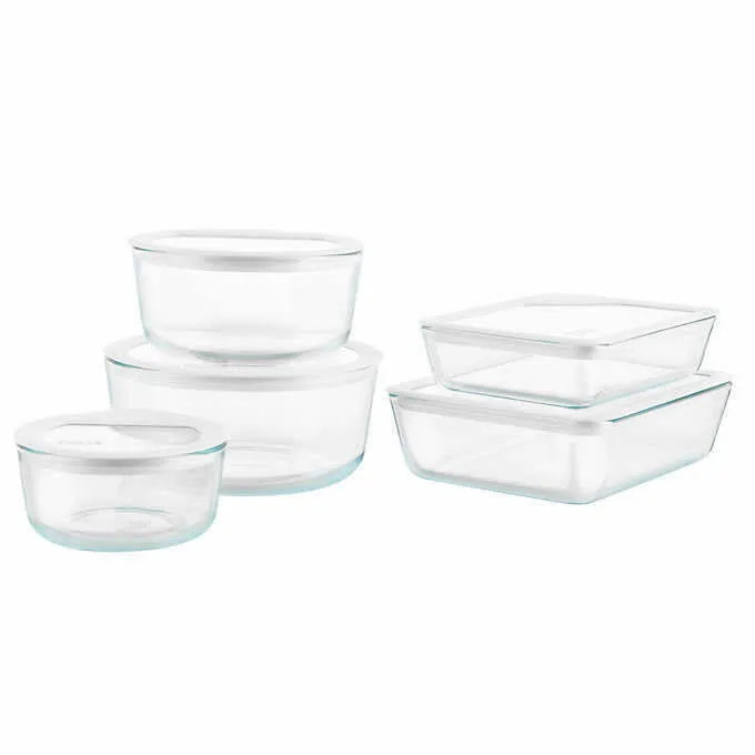 Pyrex 10-Piece Ultimate Glass Food Storage Set - Clear  REBEL