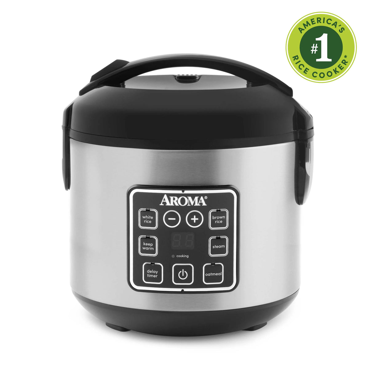 Aroma Digital Rice Cooker & Food Steamer - Silver – REBEL