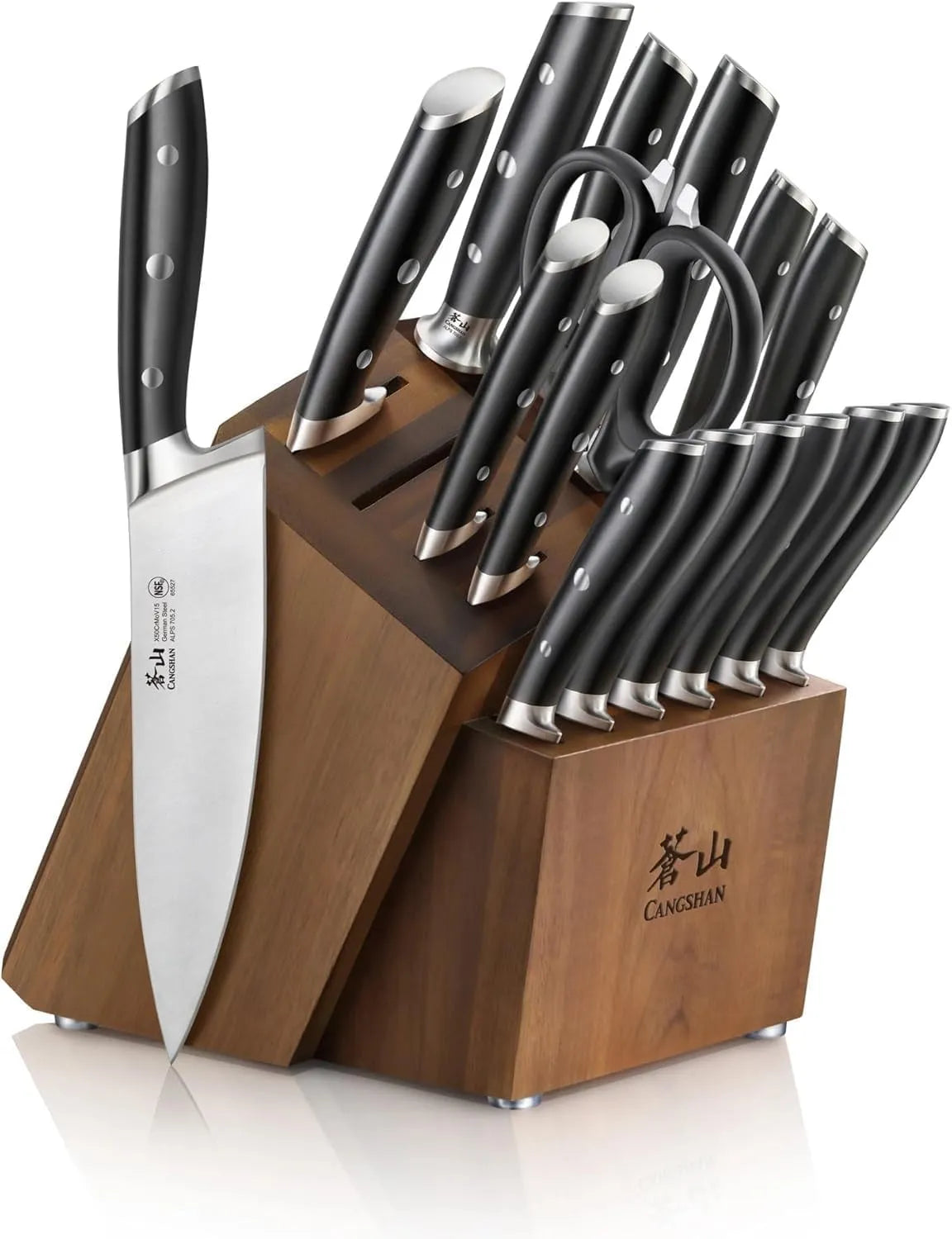 Cangshan Alps Series German Steel Forged 17-Piece Knife Block Set