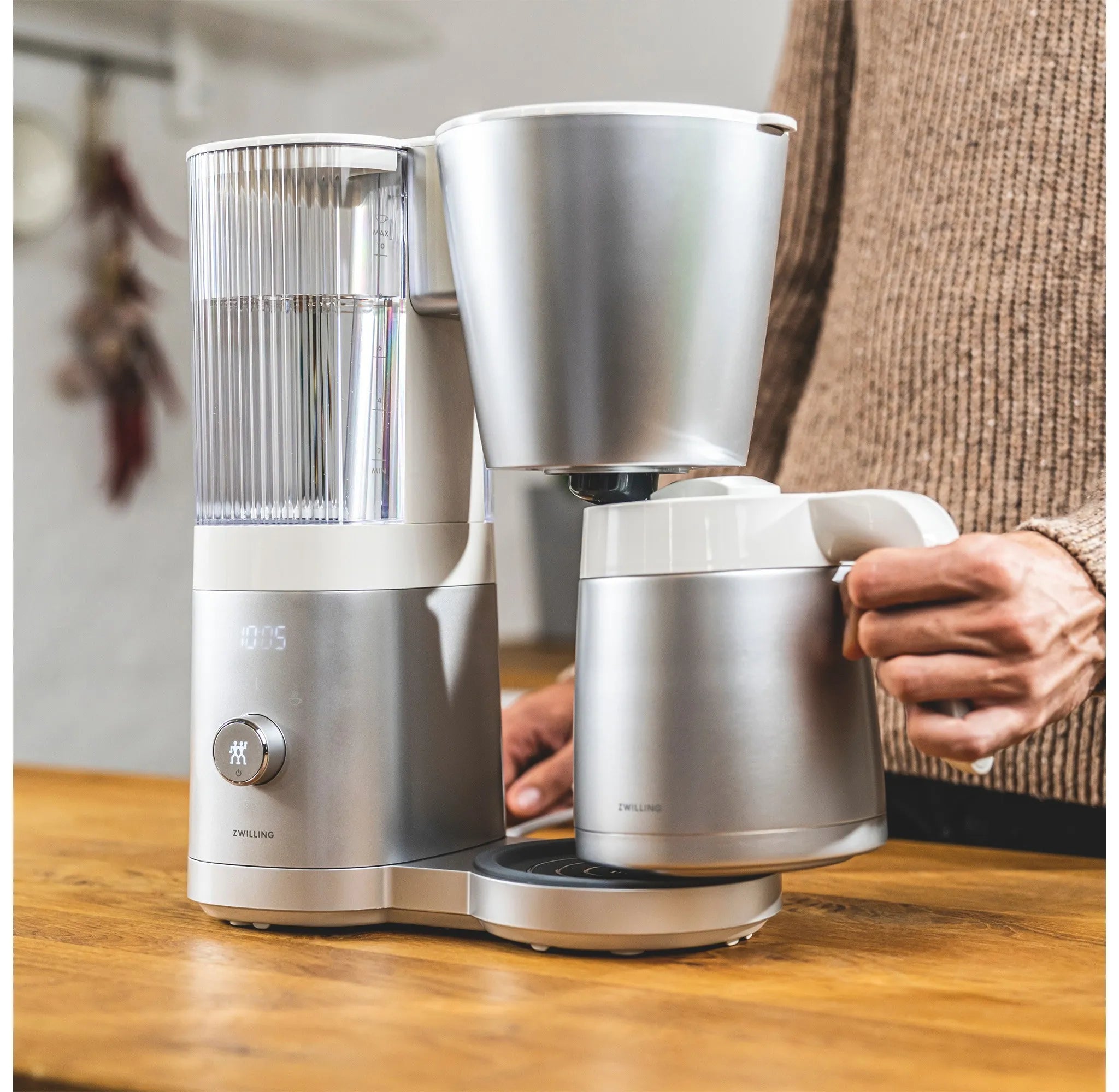 Drip Coffee Maker with Thermal Carafe - Silver – REBEL, image size:2048x2000