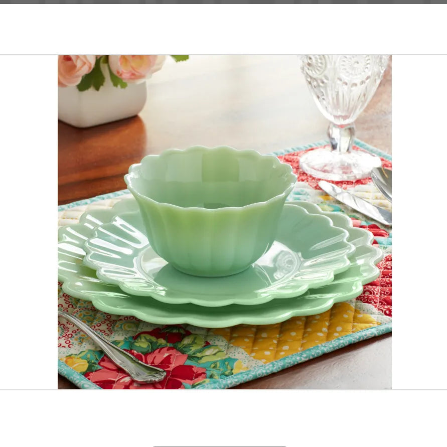 Timeless Beauty Jade Glass 3-Piece Dinnerware Set – REBEL