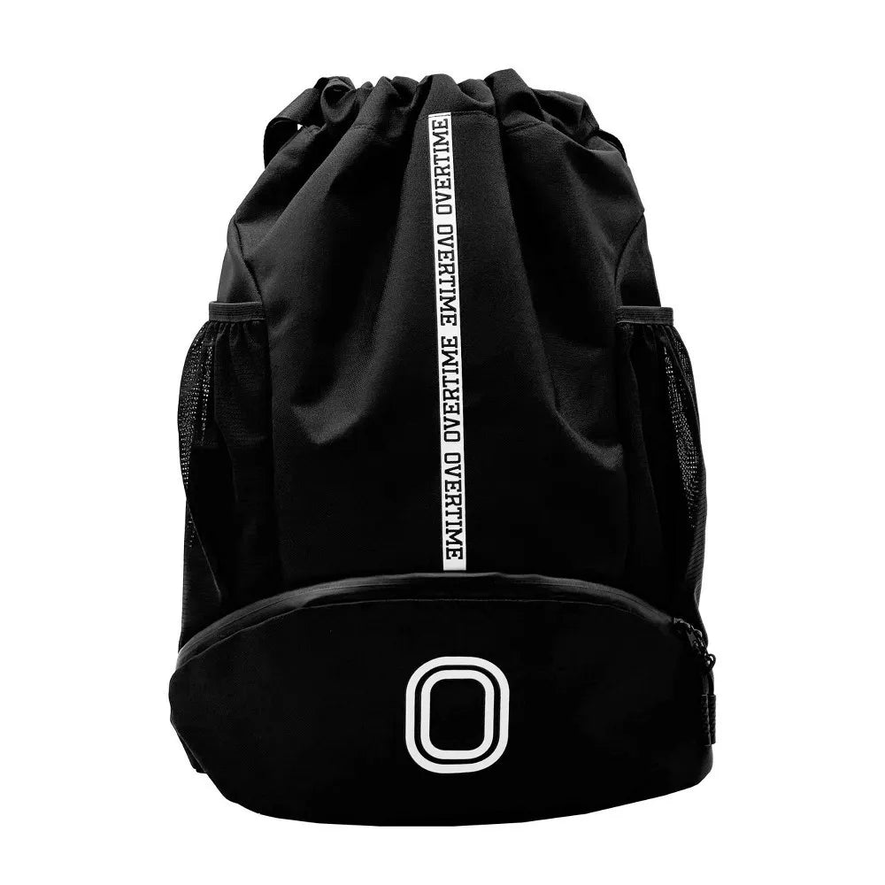 Overtime - Sports Drawstring Bag With Shoe Compartment - Black - REBEL