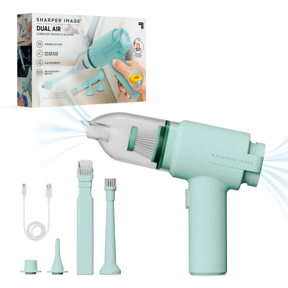 Sharper Image Cordless Handheld Vacuum and Blower Green – REBEL