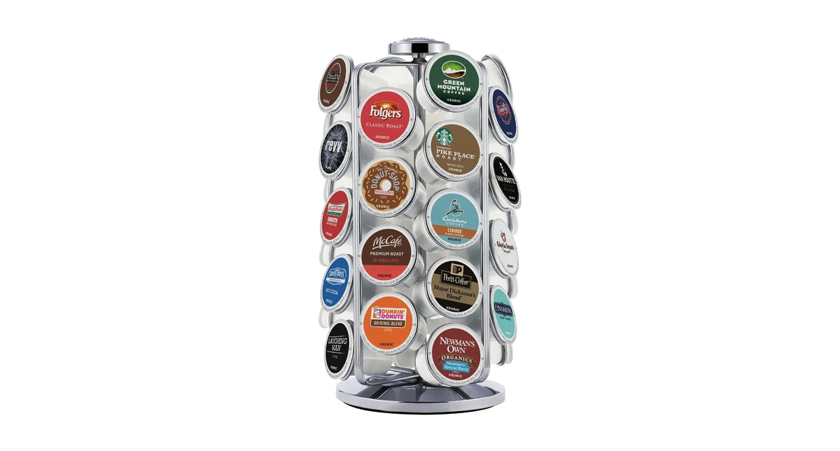 Keurig 36 K-Cup Pod Carousel: Silver Metal Freestanding Coffee Pod ...