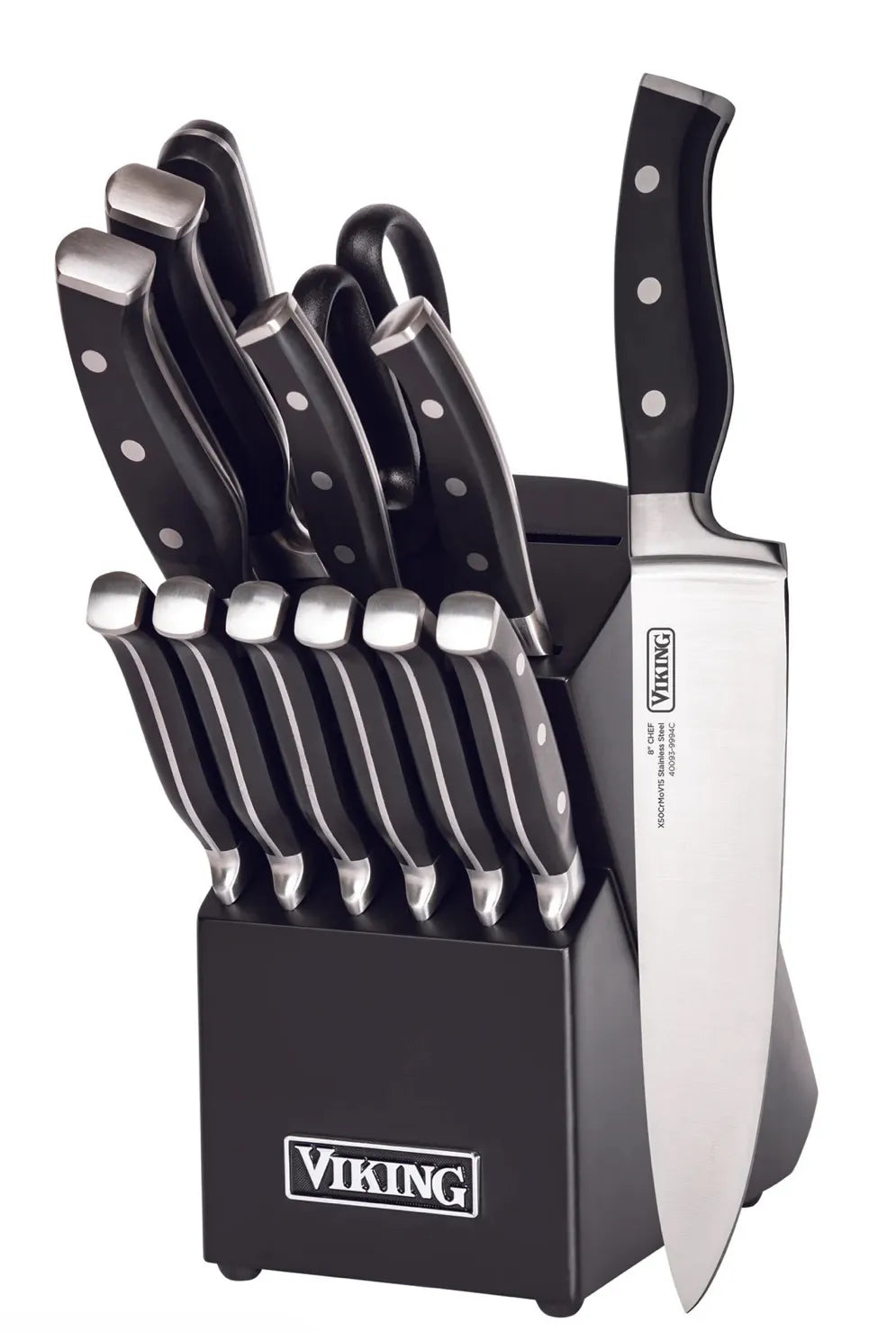 Viking Culinary 14-Piece Stainless Steel Cutlery Set with Black