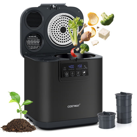 COSTWAY 4 L Electric Composter With Lid and LED Display for Kitchen ...