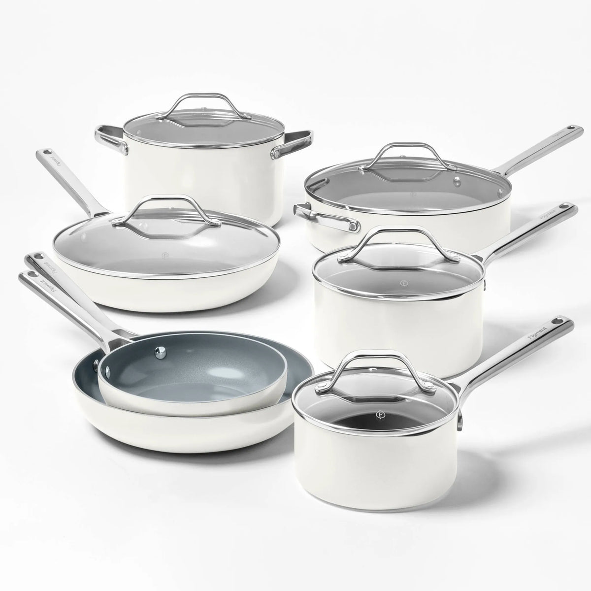 Figmint 12pc Nonstick Ceramic Coated Aluminum Cookware Set – REBEL