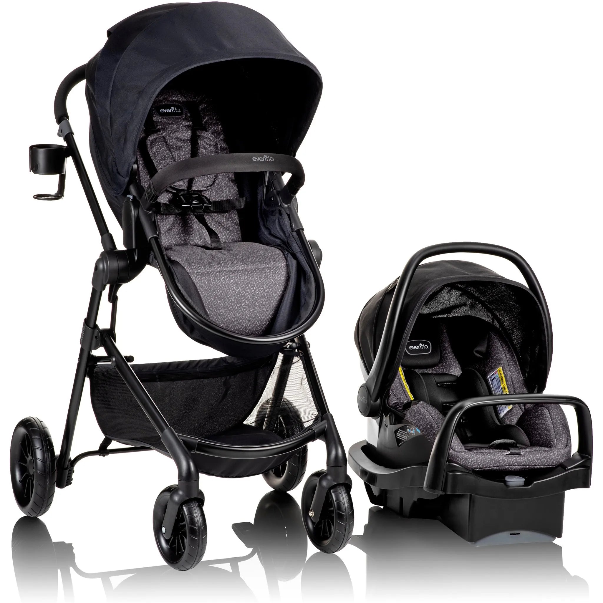 Evenflo Pivot Modular Travel System with LiteMax Infant Car Seat with  Anti-Rebound Bar