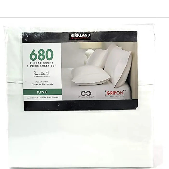 Kirklands Signature King Bright White Sheet Set – 6 Piece Set – REBEL