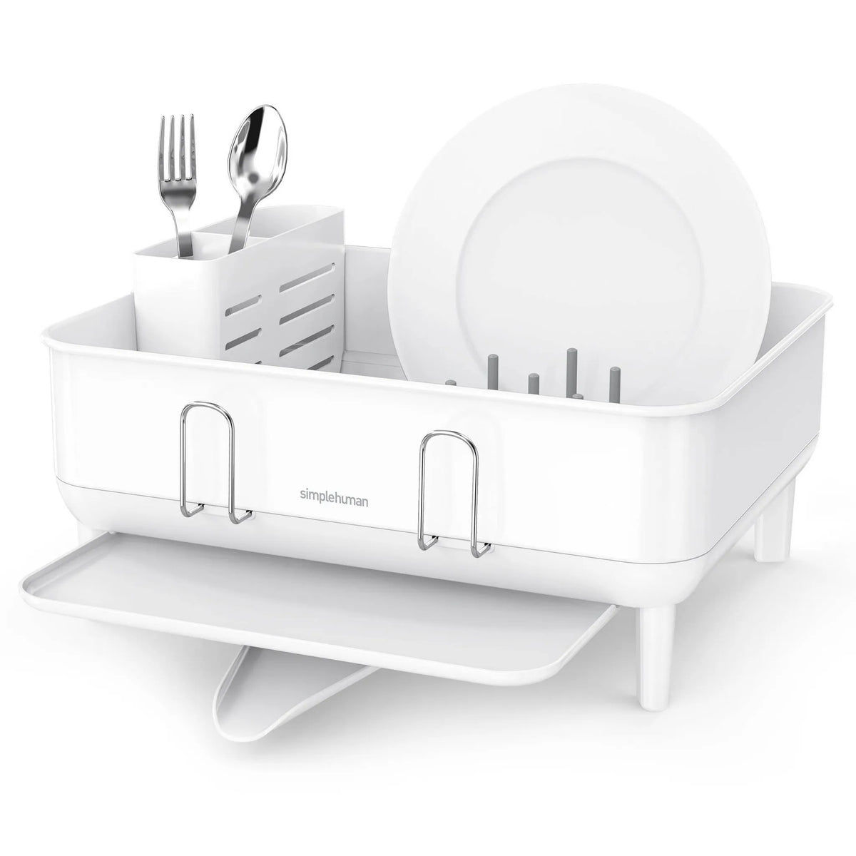 SimpleHuman Compact Kitchen Dish Drying Rack with Swivel Spout – REBEL