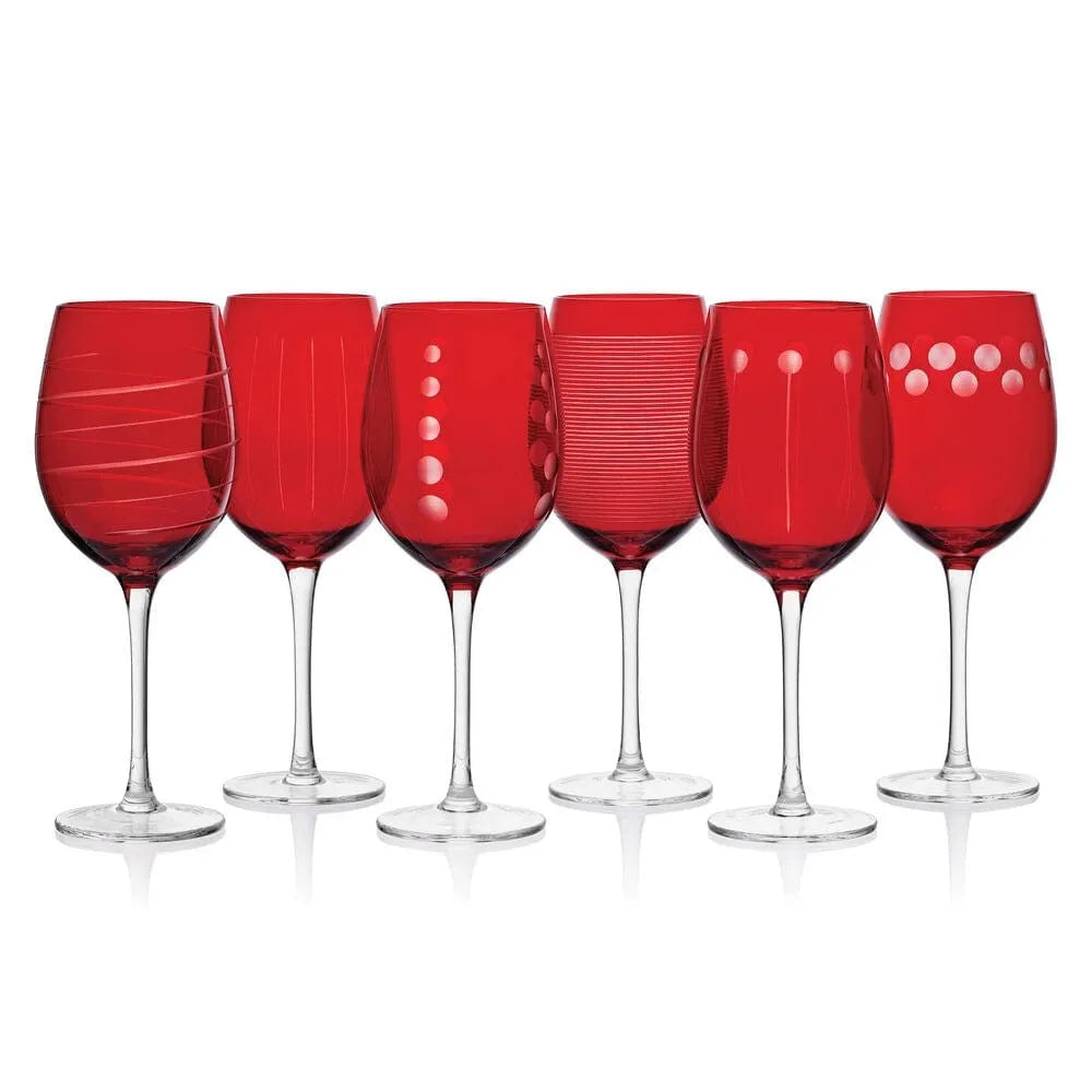 Mikasa Set of 6 Wine Glasses - Ruby Red  REBEL