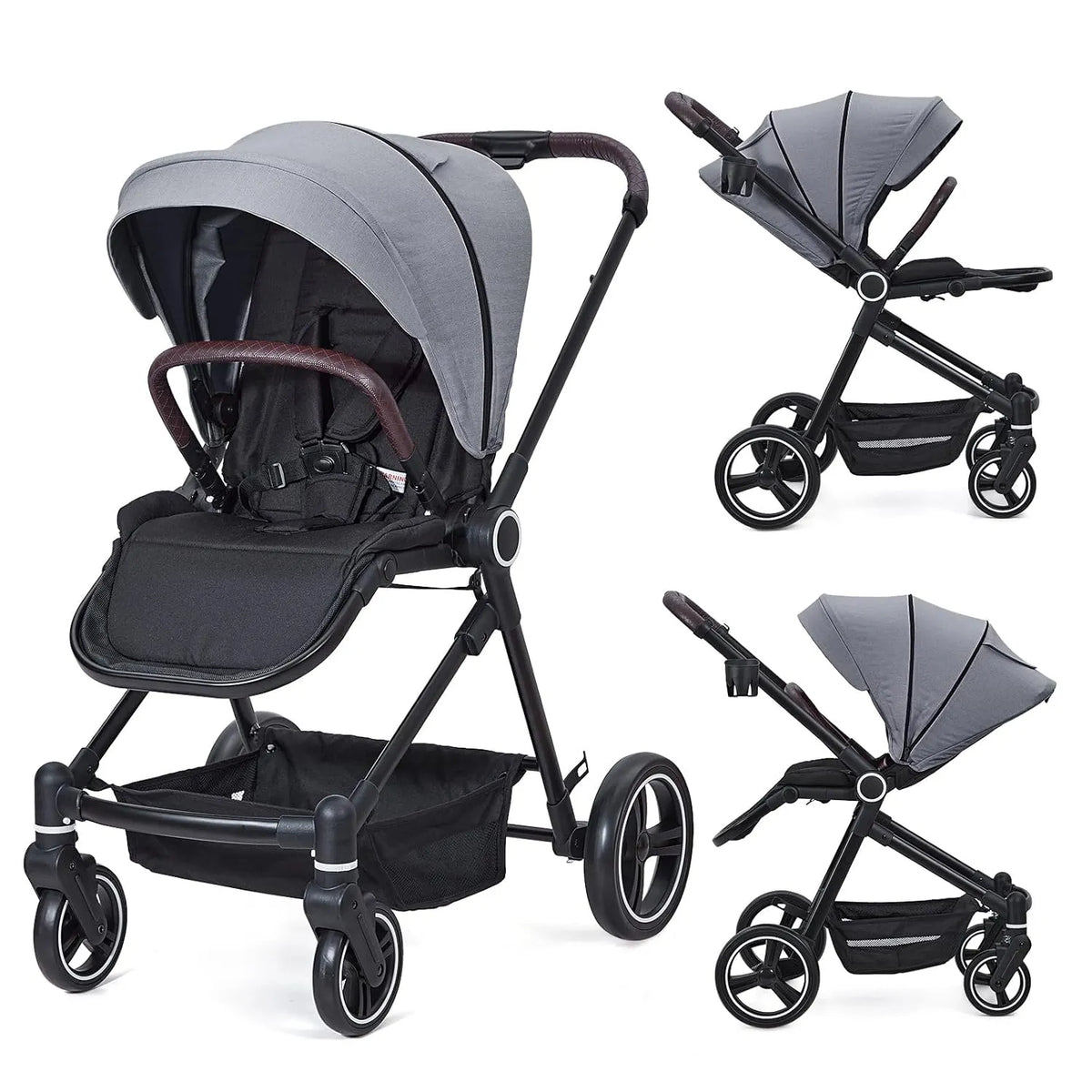 Patikuin Convertible Baby Pram - Light Grey – REBEL