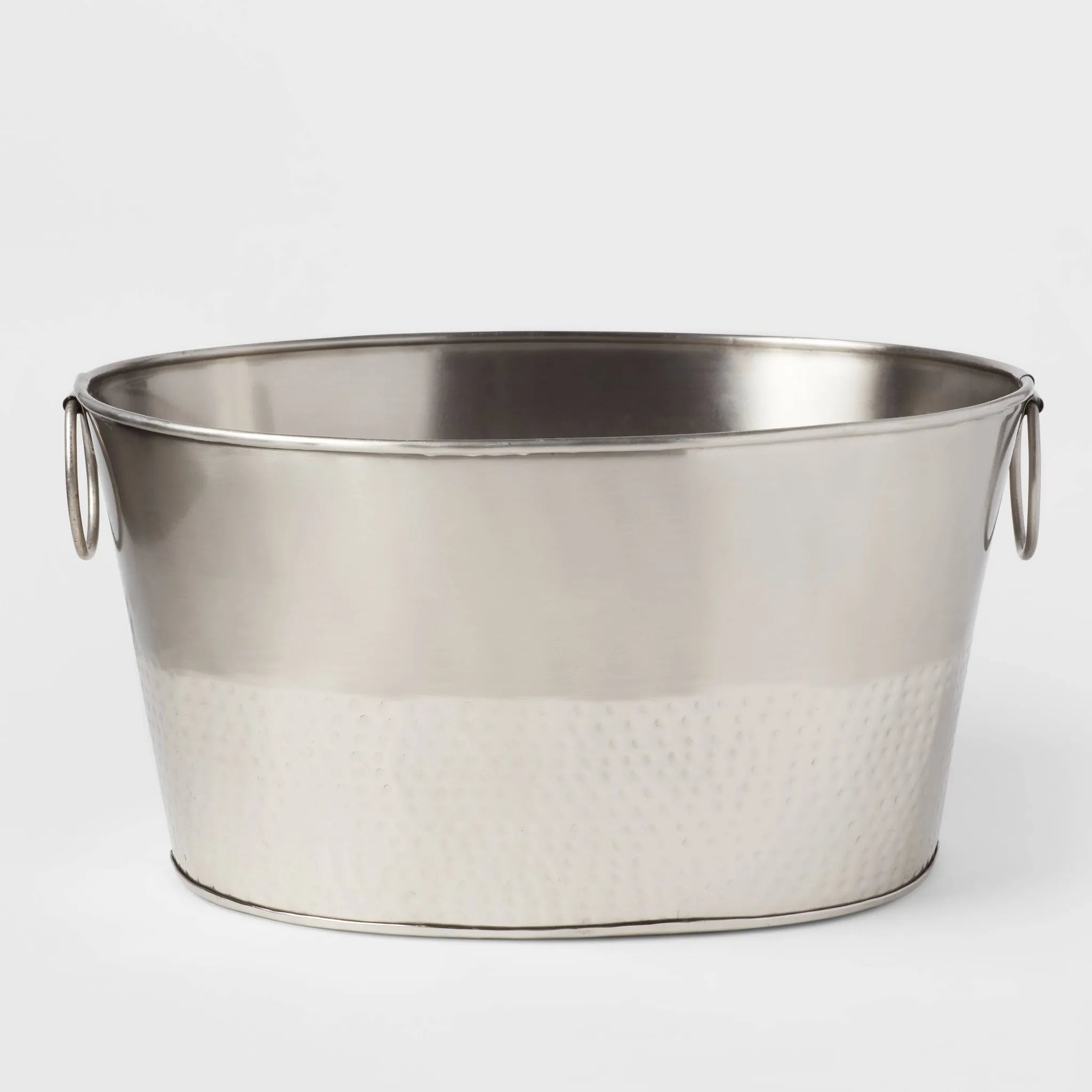 Threshold 23.5L Stainless Steel Hammered Metal Oval Beverage Tub
